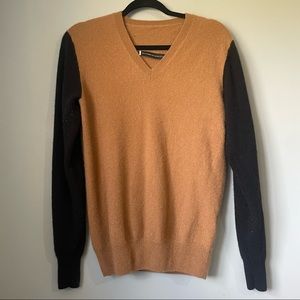 🖤🤎Malene Birger 100% cashmere colour block brown black size small 🖤🤎